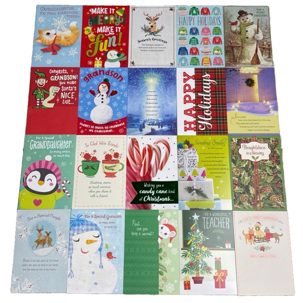 Hallmark Christmas Cards New BULK LOT of 40 Cards Assorted W/ Envelopes XMAS